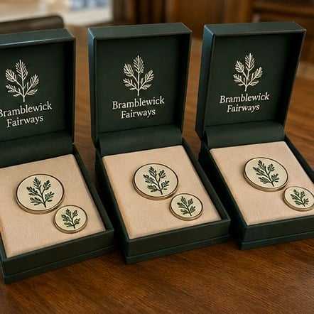 Customized golf ball markers for corporate golf