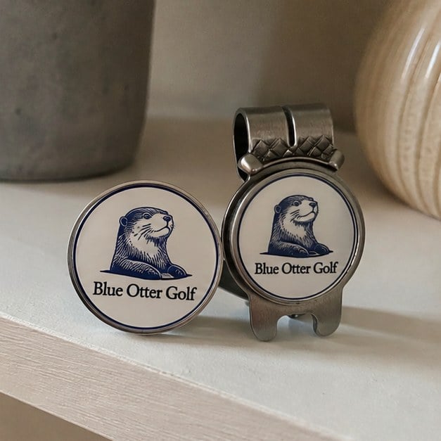Golf ball markers with logo — customer photo